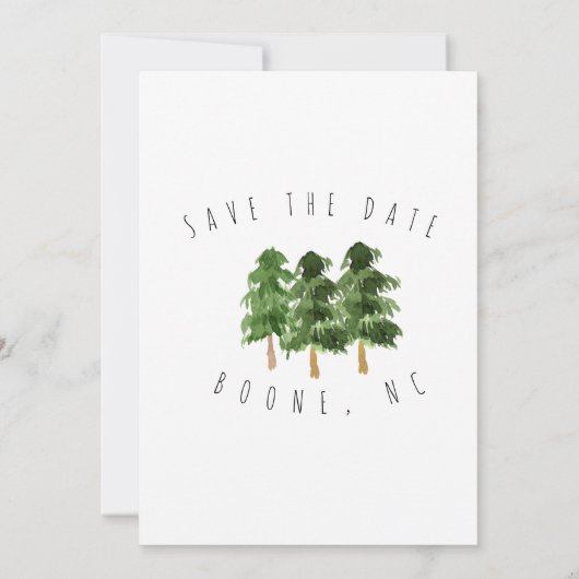 Rustic Forest Mountain Save the Date Wedding Kaart (Achterkant)