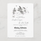 Rustic Forest Mountain Sketch Destination Wedding Briefkaart (Voorkant)