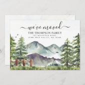 Rustic Forest Mountain We hebben New Home Moving b Aankondiging (Voorkant / Achterkant)