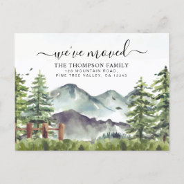 Rustic Forest Mountain We hebben New Home Moving b Aankondigingskaart
