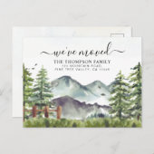 Rustic Forest Mountain We hebben New Home Moving b Aankondigingskaart (Voorkant / Achterkant)