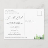 Rustic Forest Mountain Wedding Bewaar de datum Aankondigingskaart (Achterkant)