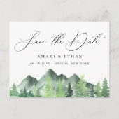 Rustic Forest Mountain Wedding Bewaar de datum Aankondigingskaart (Voorkant)