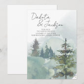 Rustic Forest Mountain Wedding Kaart (Voorkant / Achterkant)