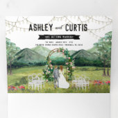 Rustic Forest Mountain Wedding Tri-Fold Uitnodigin Drieluik Uitnodiging (Binnenzijde eerst)