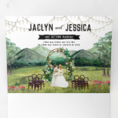 Rustic Forest Mountain Wedding Tri-Fold Uitnodigin Drieluik Uitnodiging (Binnenzijde eerst)