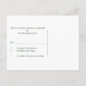 Rustic Forest Night Wedding RSVP Uitnodiging Briefkaart (Achterkant)