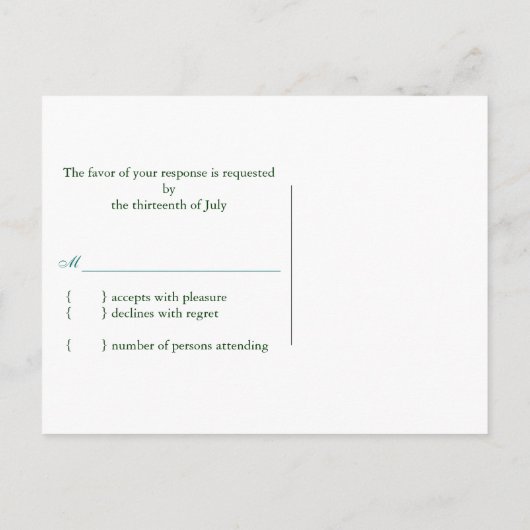 Rustic Forest Night Wedding RSVP Uitnodiging Briefkaart (Achterkant)