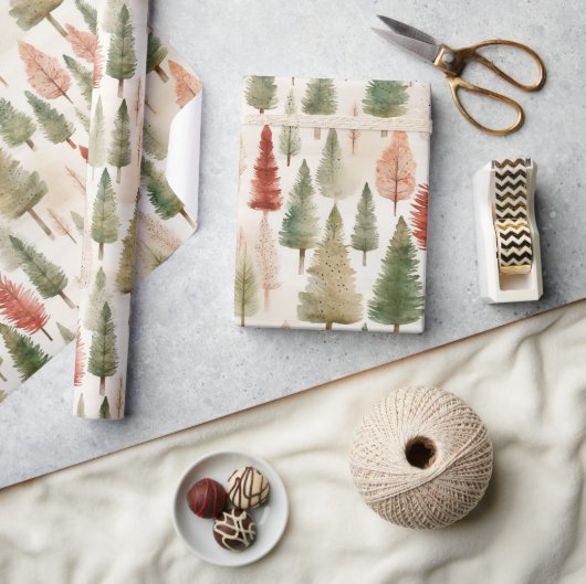 Rustic Forest of Trees Cadeaupapier (Crafts)