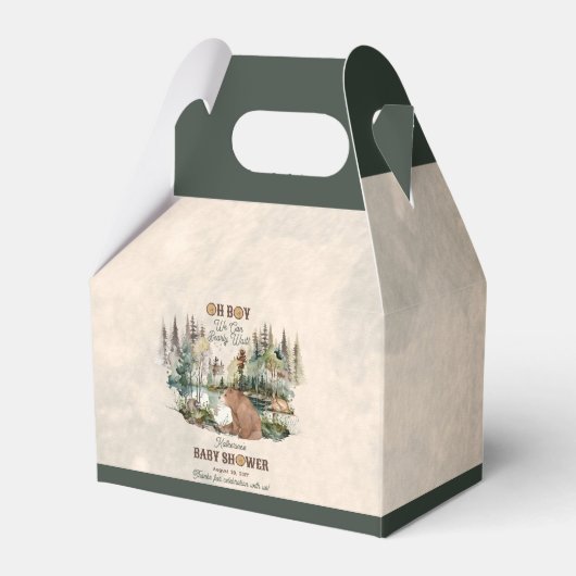 Rustic Forest Oh Boy Barly Wait Baby shower Bedankdoosjes (Voorkant Zijde)