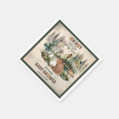 Rustic Forest Oh Boy Barly Wait Baby shower Servet (Hoek)