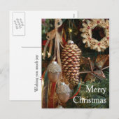 Rustic Forest Ornamenten kerstboom Feestdagenkaart (Voorkant / Achterkant)