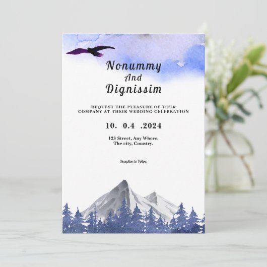Rustic Forest Outdoor Invitation Kaart (Staand voorkant)