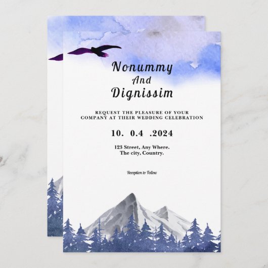 Rustic Forest Outdoor Invitation Kaart (Voorkant / Achterkant)