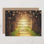 Rustic Forest Path String Lights Wedding Kraft Kaart (Voorkant / Achterkant)