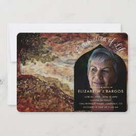 Rustic Forest Photo Celebration of Life Kaart