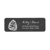 Rustic Forest Pine Cones Chalkboard Wedding Etiket (Voorkant)