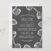 Rustic Forest Pine Cones Chalkboard Wedding Kaart (Voorkant)