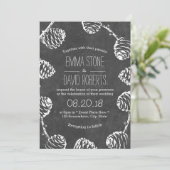 Rustic Forest Pine Cones Chalkboard Wedding Kaart (Staand voorkant)