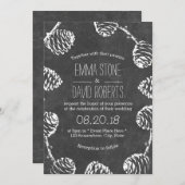 Rustic Forest Pine Cones Chalkboard Wedding Kaart (Voorkant / Achterkant)