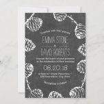 Rustic Forest Pine Cones Chalkboard Wedding Kaart<br><div class="desc">Rustic Forest Pine Cones Chalkboard Wedding Invitations.</div>