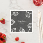 Rustic Forest Pine Cones Chalkboard Wedding Servet (Insitu)