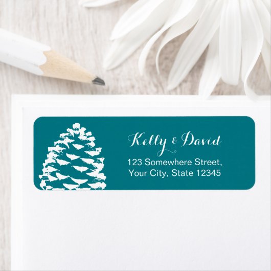 Rustic Forest Pine Cones Wedding Etiket (Insitu)