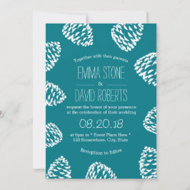 Rustic Forest Pine Cones Wedding Kaart