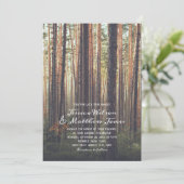 Rustic Forest Pine Trees Herfst country Wedding Kaart (Staand voorkant)