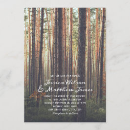 Rustic Forest Pine Trees Herfst country Wedding Kaart