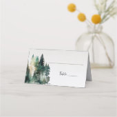 Rustic Forest Pine Trees Place Card Plaatskaartje (Voorkant)