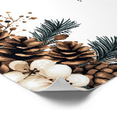 Rustic Forest Pinecone Floral Wedding Welkomstbord Poster (Hoek)