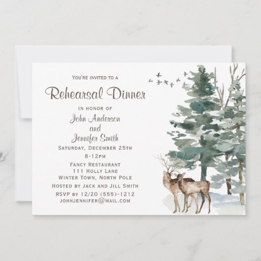 Rustic Forest repetitie diner Kaart (Voorkant)