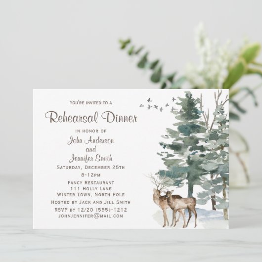 Rustic Forest repetitie diner Kaart (Staand voorkant)