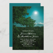 Rustic Forest Romantic Moon Country Natuur Wedding Kaart (Voorkant / Achterkant)
