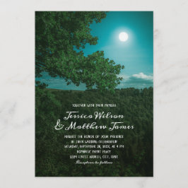 Rustic Forest Romantic Moon Country Natuur Wedding Kaart