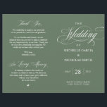 Rustic Forest Sage Green, Foldable Wedding Program<br><div class="desc">Dit is de foldable trouwceremonie programmas,  in de klassieke rustische sage groene themed. Het is ontworpen met een scrollaccent dat kan worden gepersonaliseerd met aangepaste/gepersonaliseerde tekst voor uw feestdag,  ceremoniedetails,  gedenktekens en dankjewel. ** Opmerking: deze papieren programma's met tekstgewicht zijn plat en vereisen het vouwen om samen te stellen.</div>