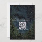 Rustic Forest Sky Night Elegant QR Code Wedding Kaart (Achterkant)