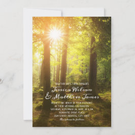 Rustic Forest Spring Tree Greenery Country Wedding Kaart