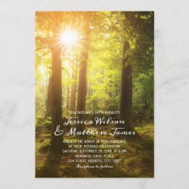 Rustic Forest Spring Tree Greenery Country Wedding Kaart