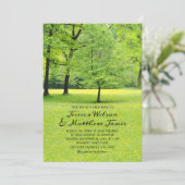 Rustic Forest Spring Tree Greenery Country Wedding Kaart (Staand voorkant)
