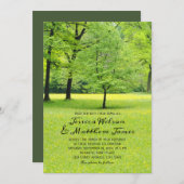 Rustic Forest Spring Tree Greenery Country Wedding Kaart (Voorkant / Achterkant)