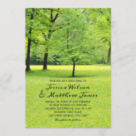Rustic Forest Spring Tree Greenery Country Wedding Kaart