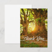 Rustic Forest Summer Greenery Country Wedding Bedankkaart (Voorkant / Achterkant)