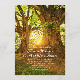 Rustic Forest Summer Greenery Country Wedding Kaart