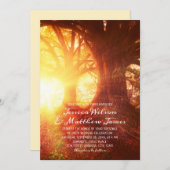 Rustic Forest Sunset Tree Country Summer Wedding Kaart (Voorkant / Achterkant)