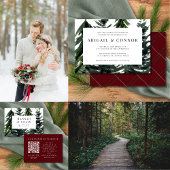 Rustic Forest Tartan Plaid Rood Zwart Groen Wit R RSVP Kaartje