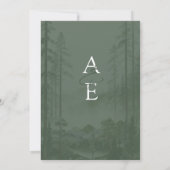 Rustic Forest Tree Classic Watercolor Wedding  Kaart (Achterkant)