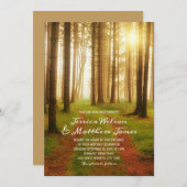 Rustic Forest Tree Path Zon Zomer Country Wedding Kaart (Voorkant / Achterkant)