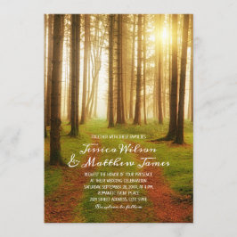 Rustic Forest Tree Path Zon Zomer Country Wedding Kaart